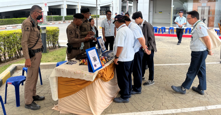 ข้าราชการตำรวจในสังกัดช่วยกันประชาสัมพันธ์ให้ประชาชนในเขตพื้นที่อำเภอพานทองในการทำแบบวัดการรับรู้ของผู้มีส่วนได้ส่วนเสียภายนอก(EIT) แบบสแกน QR code